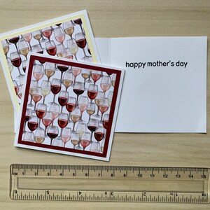 Mini biglietti per la festa della mamma, etichetta regalo per bevitore di vino bianco, biglietti regalo con buste, confezione di biglietti vuoti 3x3 minuscoli, biglietto per vino rosso per la mamma