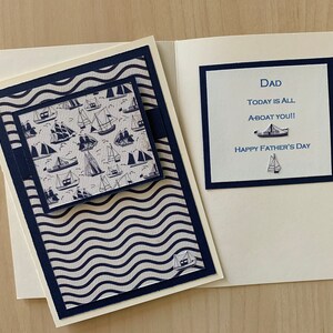Carte de fête des pères faite main avec bateaux, carte de voilier pour papa, carte de jeu de mots pour la fête des pères, carte de yacht, carte de bateau, carte de message personnalisée