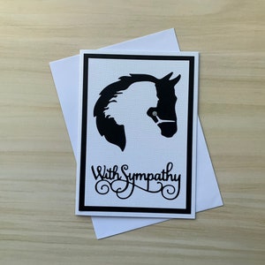 Carte de sympathie pour cheval, carte de deuil pour la perte d'un animal de compagnie, carte équestre pour la perte d'un cheval, carte de condoléances, carte artisanale pour femme