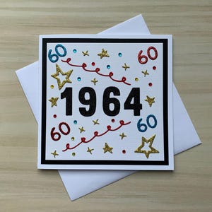 Carte d'anniversaire d'âge personnalisée, Carte d'anniversaire d'âge personnalisée pour homme, Carte d'année de naissance pour femme, Carte d'anniversaire pour tous âges, 40e, 50e, 60e