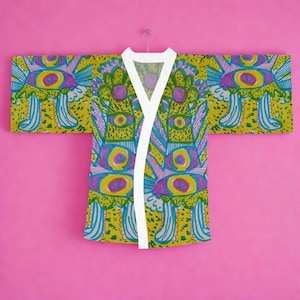 Abstract Eye Pattern Kimono Robe | All-Over Print