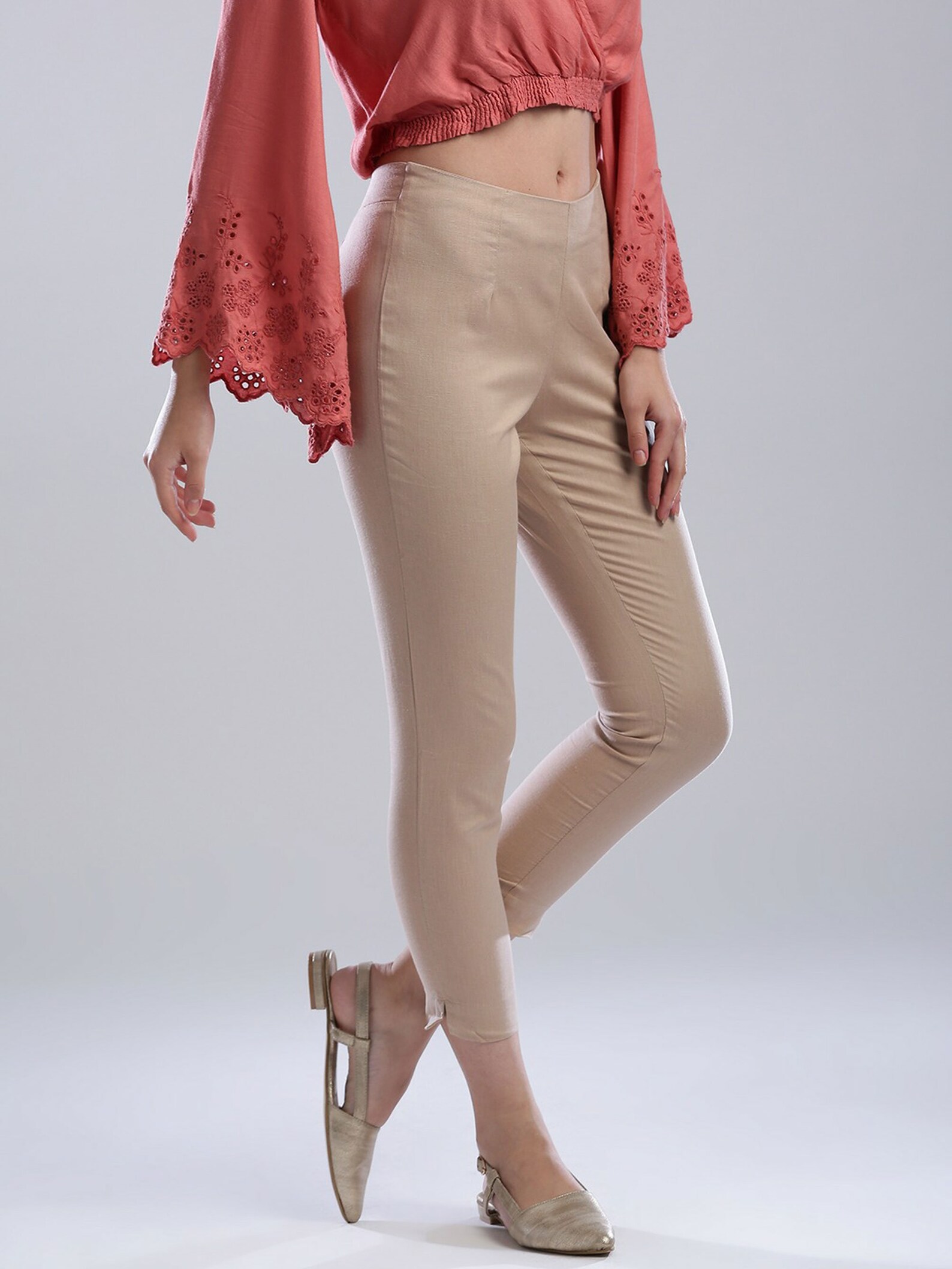 Beige Regular Cropped Trousers Leggings Harems Pants Boho | Etsy
