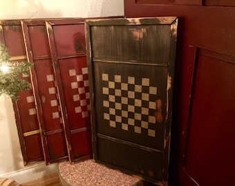 Wooden checkerboard, game board, rustic, wooden frame