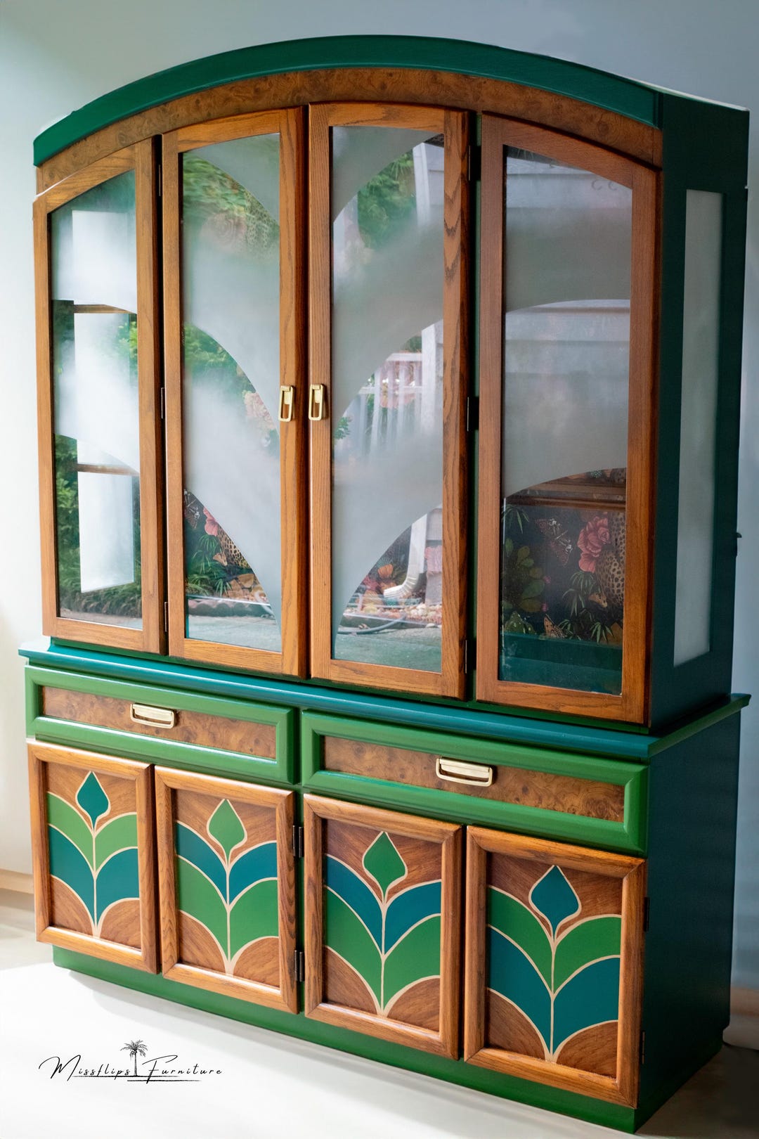 SOLD** Green China Cabinet - Etsy