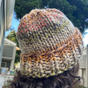 Wool Chunky Hand Knit Beanie | Colorful & Cozy Knit Beanies | Beanie Hat | Knitted Beanie Hat