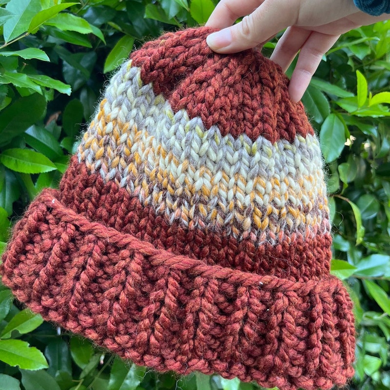 Hand Knit Beanie Etsy
