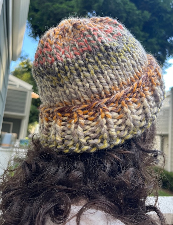 Handmade Chunky Wool Beanie: Colorful & Cozy Knit Hat - Etsy  display picture 1