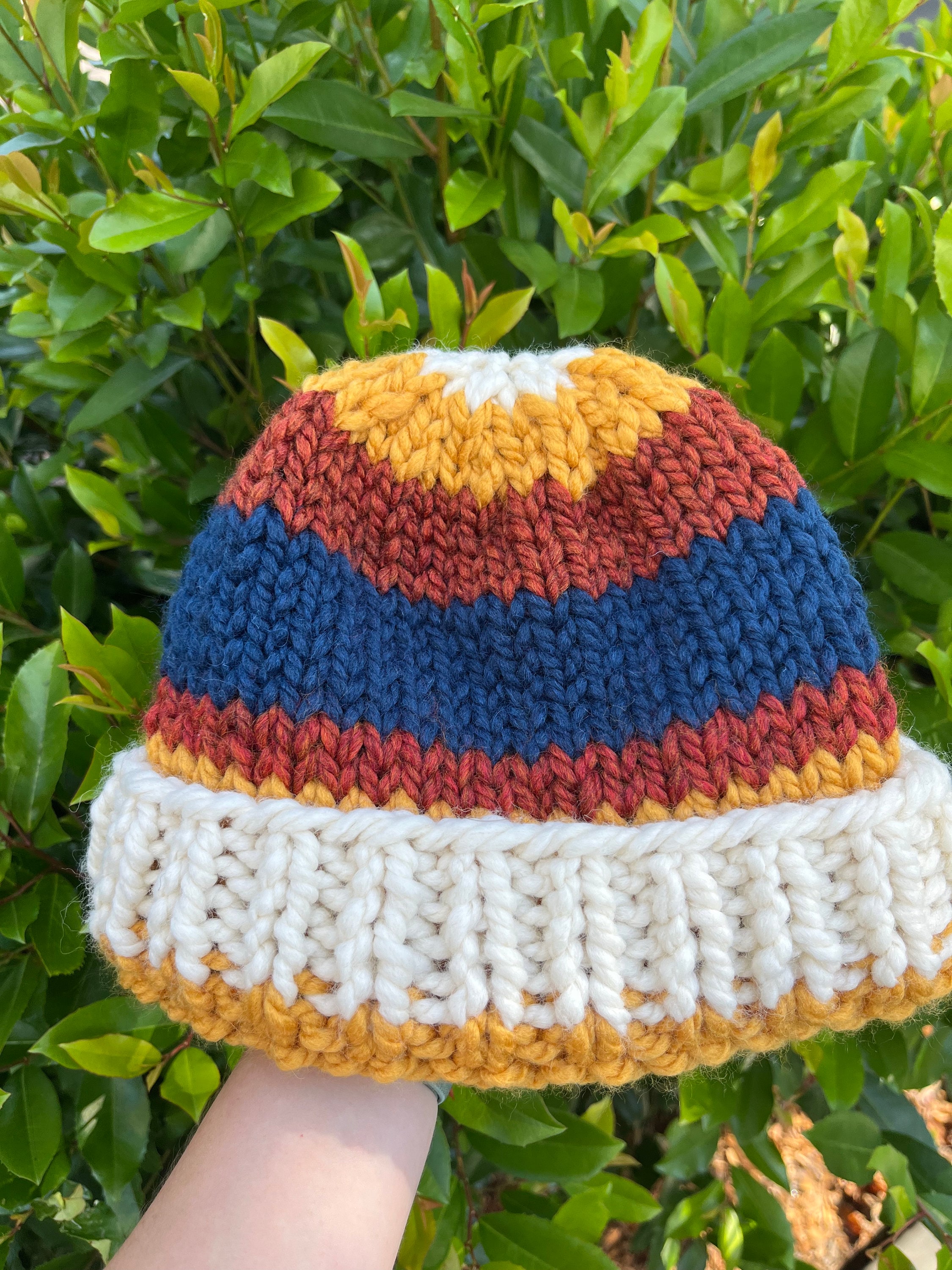 Chunky Multicolored Handmade Beanie | Hand Knit Beanie
