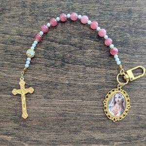 Pink & Gold Chaplet Keychain