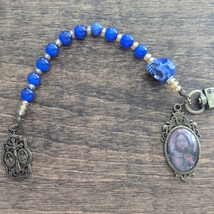 Blue Skull Chaplet Keychain