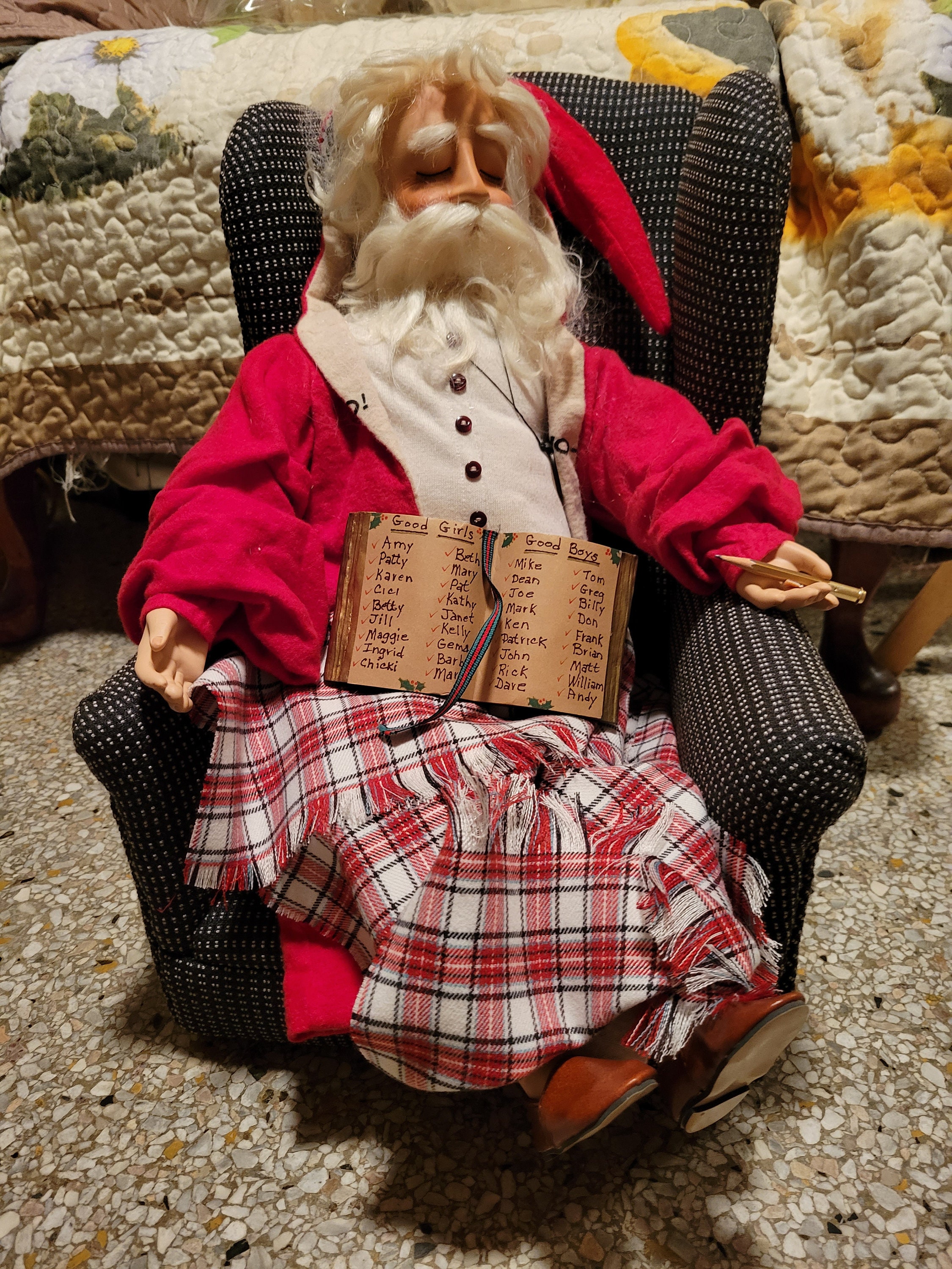 Lazy Sleeping Santa Claus Shelf/Mantle/Door Hanging Figure 3D