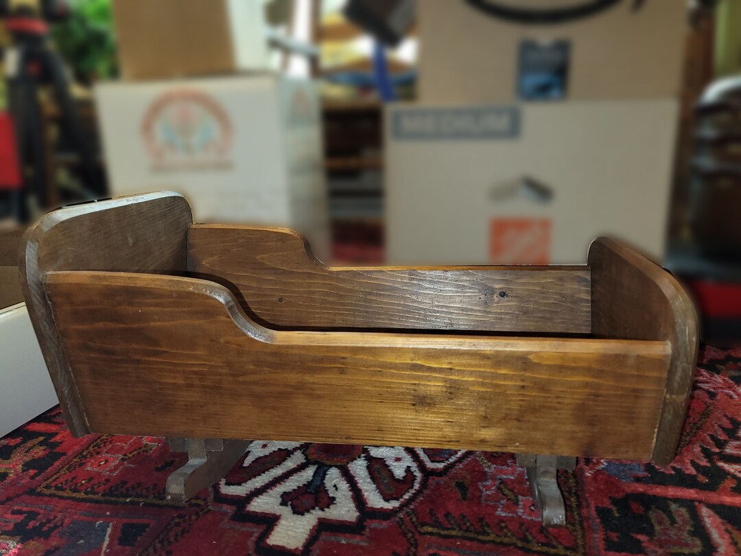 Vintage Handrcrafted Solid Wood Baby Doll Crib Etsy