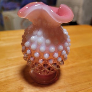 Fenton Ruffled Hobnail  Small Vase