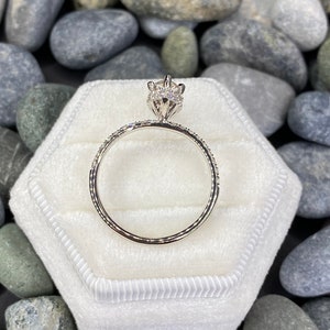 Lab grown diamond marquise cut, diamond engagement ring, 14K white gold,1.59 carat center stone, hidden halo style, IGI certificate ,CVD image 5