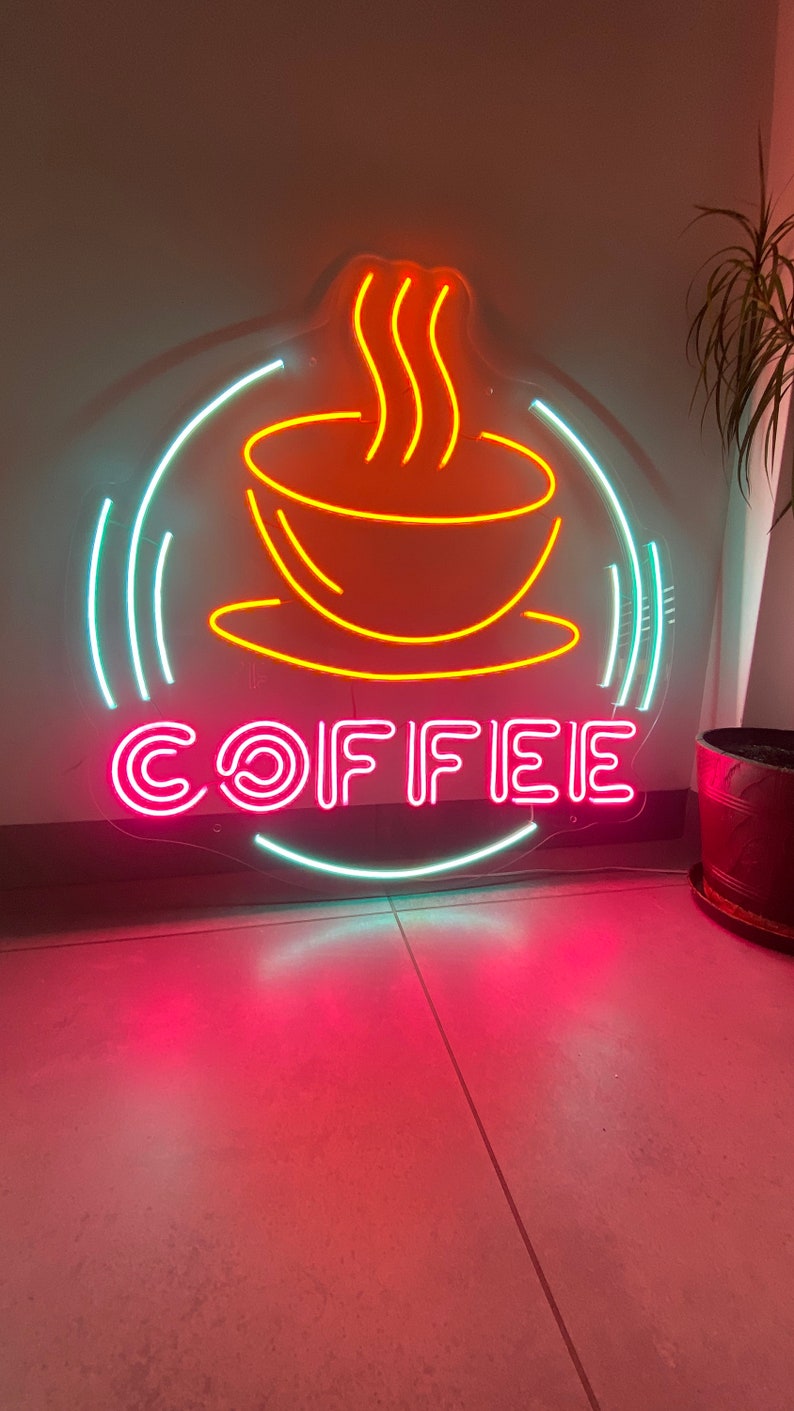 Coffee Cup Neon Sign / Neon Sign Coffee Lover Gift Led Sign Etsy