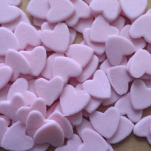 110 x Handmade Edible 3D, 10mm hearts, cake, cupcake toppers decorations weddings
