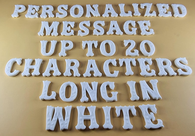 Up to 20 Edible 3D 25mm Personalized Letters, Text, Icing Toppers, Cake ...