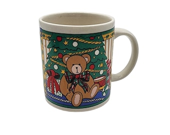 Vintage Gibson Teddy Bear Christmas Coffee Mug