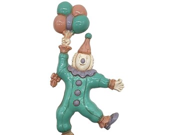 Vintage Plastic Clown With Balloons Wall Hanging Decor, Children&#39;s Nursery Room Decor
