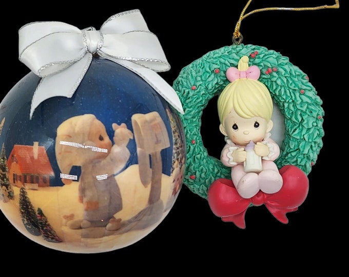 Precious Moments Baby Girl Wreath and Letter to Santa Ball Christmas ...