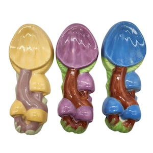 Vintage Mushroom Spoon Rest, Mushroom Wall Decor