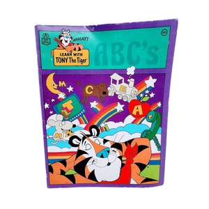 Vintage Tony The Tiger ABC Coloring Book, Child Letter Trace Workbook