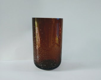 Vintage Mikasa Amber Glass Vase, Home Decor Glass Vase