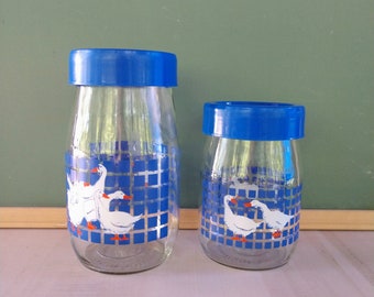 Geese Goose Glass Canisters with Lids