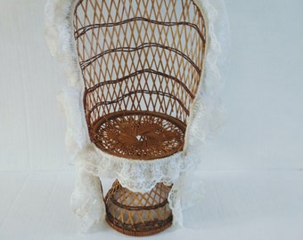 Vintage Wicker  & Rattan Peacock Chair