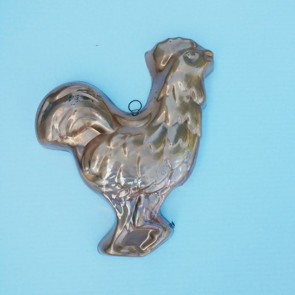 Vintage Copper Rooster Jello Mold