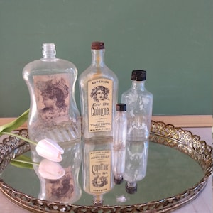 Vintage Glass Bottles/ Mismatched Glass Bottles