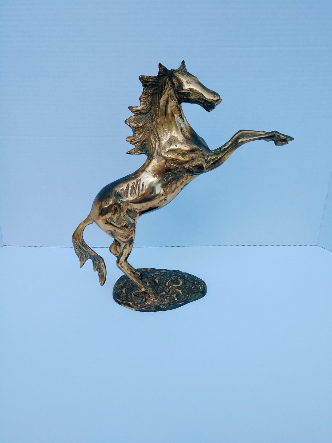 Vintage Brass Horse Statue Home Office Decor Etsy