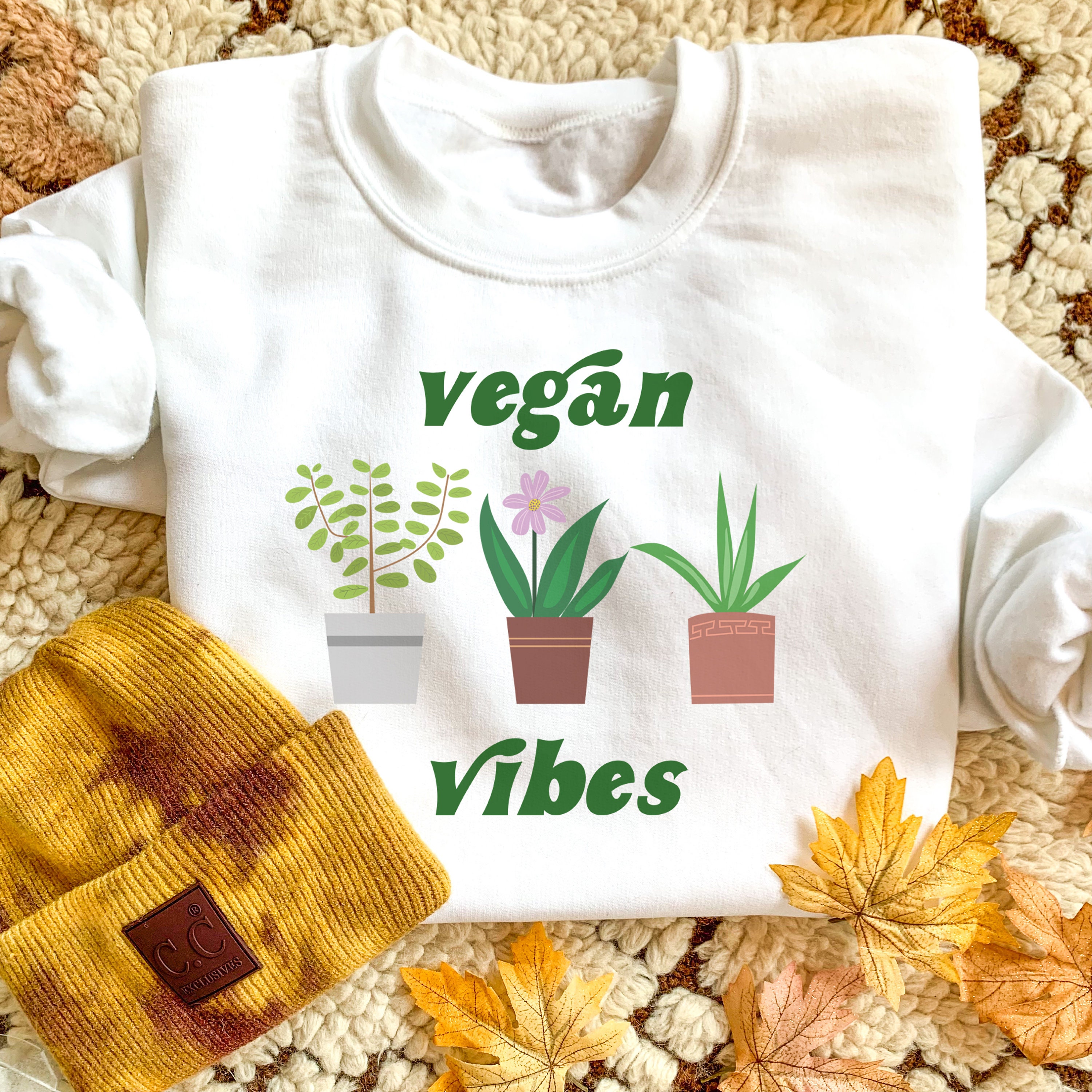 Vegan Vibes Sweatshirt Vegetarian Sweatshirt Vegan Hoodie Etsy