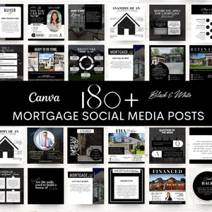 180+ BW | Mortgage Loan Officer Marketing | Mortgage Broker | Mortgage Marketing | Loan Officer Templates | Mortgage Social Media | MLO