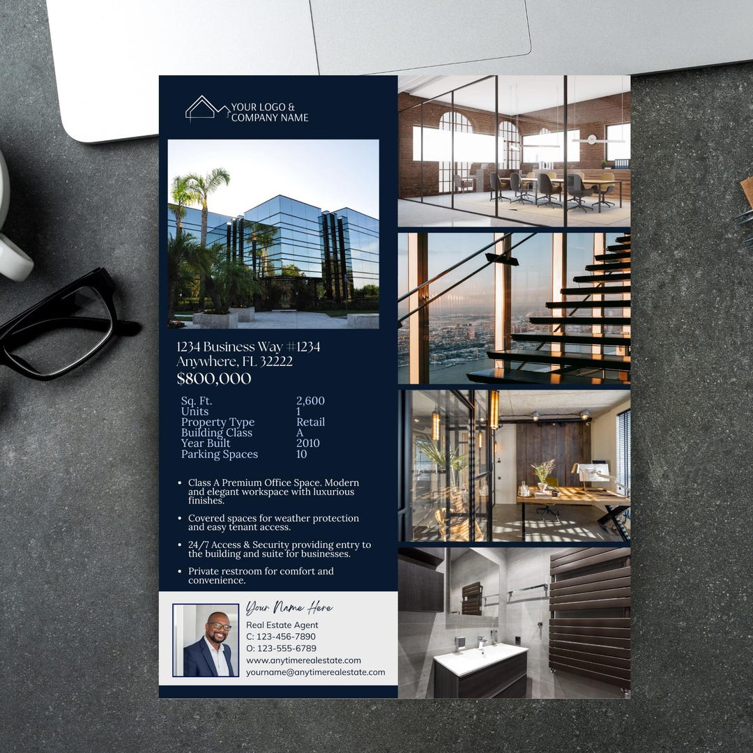 Commercial Real Estate Flyer Template: Agent Marketing (canva Editable ...