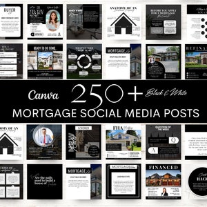 250+ BW | Mortgage Loan Officer Marketing | Mortgage Broker | Mortgage Marketing | Loan Officer Templates | Mortgage Social Media | MLO