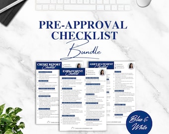 Mortgage Pre-Approval Checklist Bundle: Loan Officer Marketing Templates (PDF)