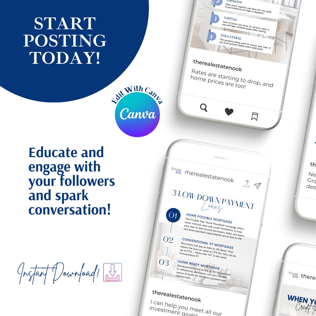 80 Mortgage Infographic Templates Loan Officer Marketing (canva) Etsy