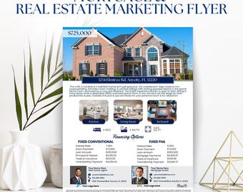 Realtor Mortgage Flyer: Real Estate Marketing Template (Canva)