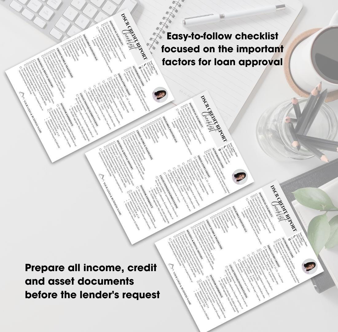 Dscr Worksheet.pdf DSCR Loan Checklist Bundle: Real Estate Investor Guide (PDF Download ...