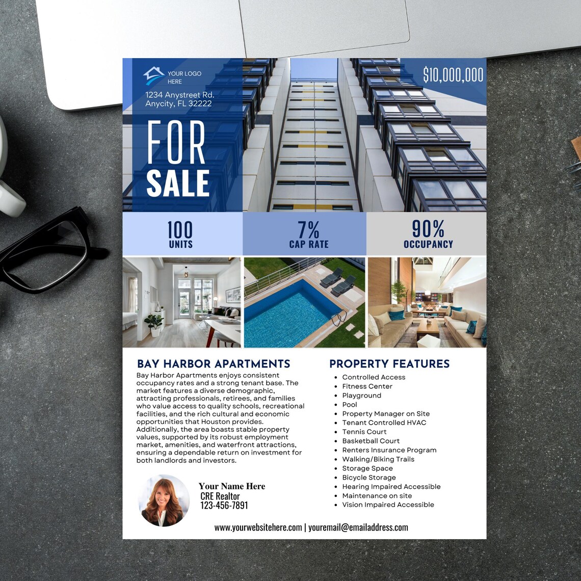 Commercial Real Estate Flyer Template | Agent Marketing (canva Editable ...