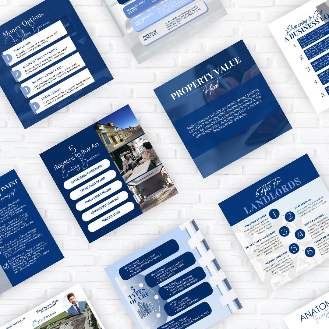 Commercial Real Estate Informative Posts: Social Media Templates (canva ...
