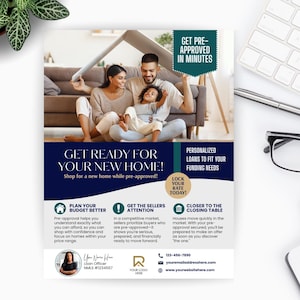 Pre-Approved Mortgage Flyer Template | Mortgage Broker Social Media | Loan Officer Social Media | Mortgage Lender Marketing Templates