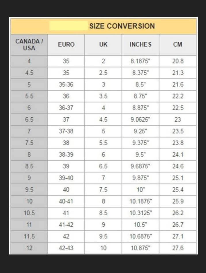 Hermes Size Chart Shoes