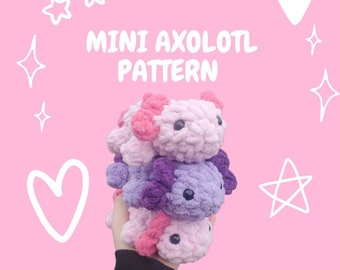 mini axolotl crochet pattern pdf digital download