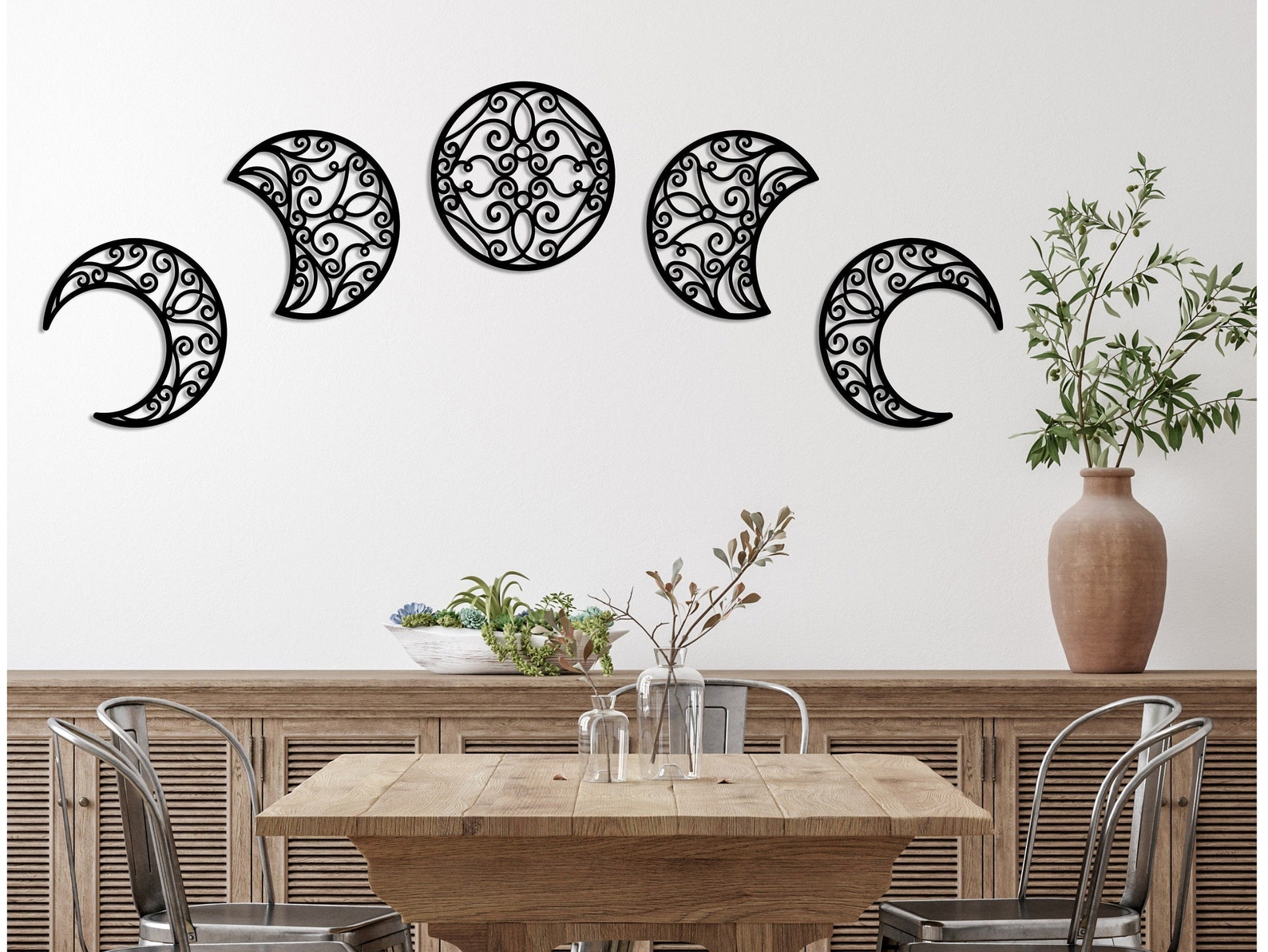 Moon Phase Wall Hanging Moon Phase Wall Art Wood Moon Wall Etsy Canada