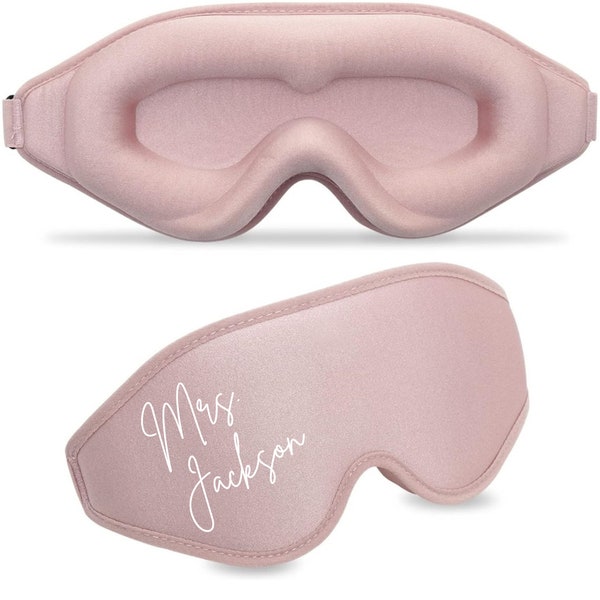 Personalized Luxury 3D Contoured Sleep Eye Mask - For Bride's who need lash space Wedding bachelorette comfort Custom Mink Magnetic lashes