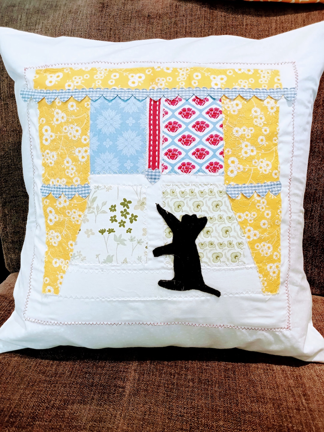 Cat Pillow Case, Felt Cat, Cute Bed Pillow Cover, Cat Pillowcase, Cat