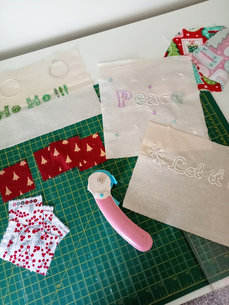 Christmas Pillowcase, Hand Embroidered, Let It Snow, Seasonal