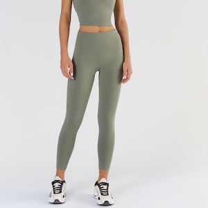 Organic Cotton Yoga Workout Leggings - Light Green